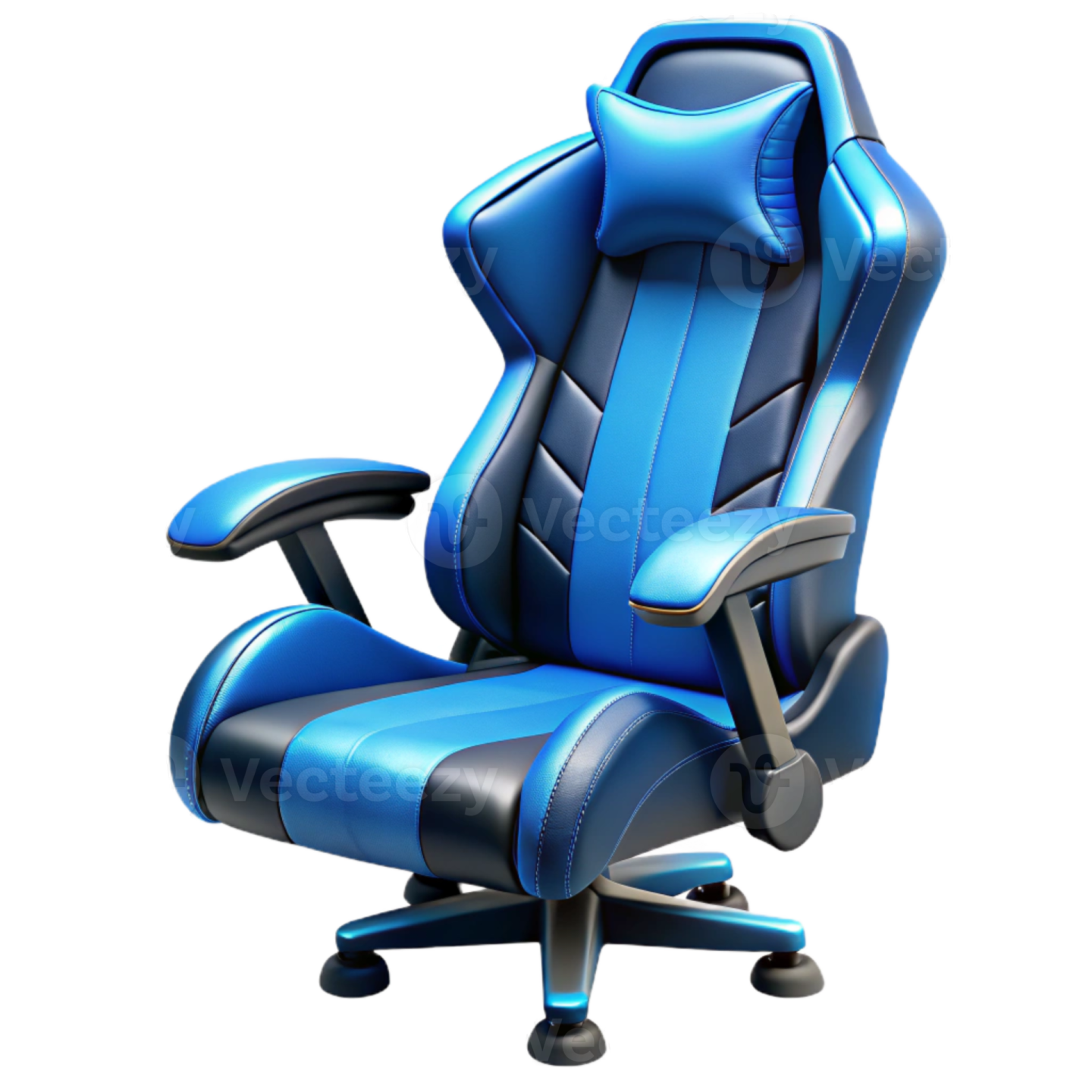 a blue office chair on a white background