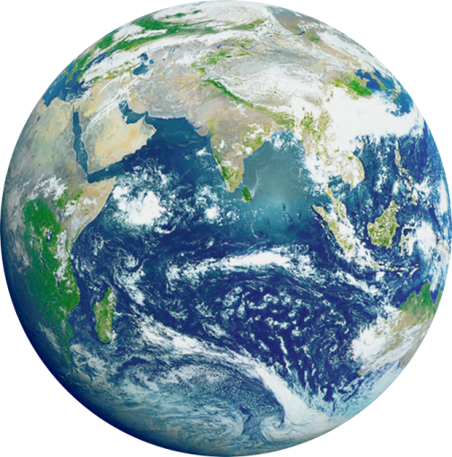 the earth with a white background