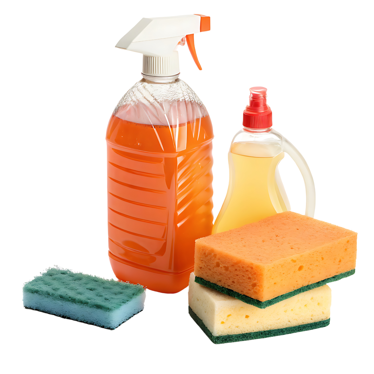 a bottle of orange liquid