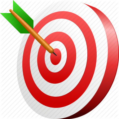 a red target with an arrow in the center