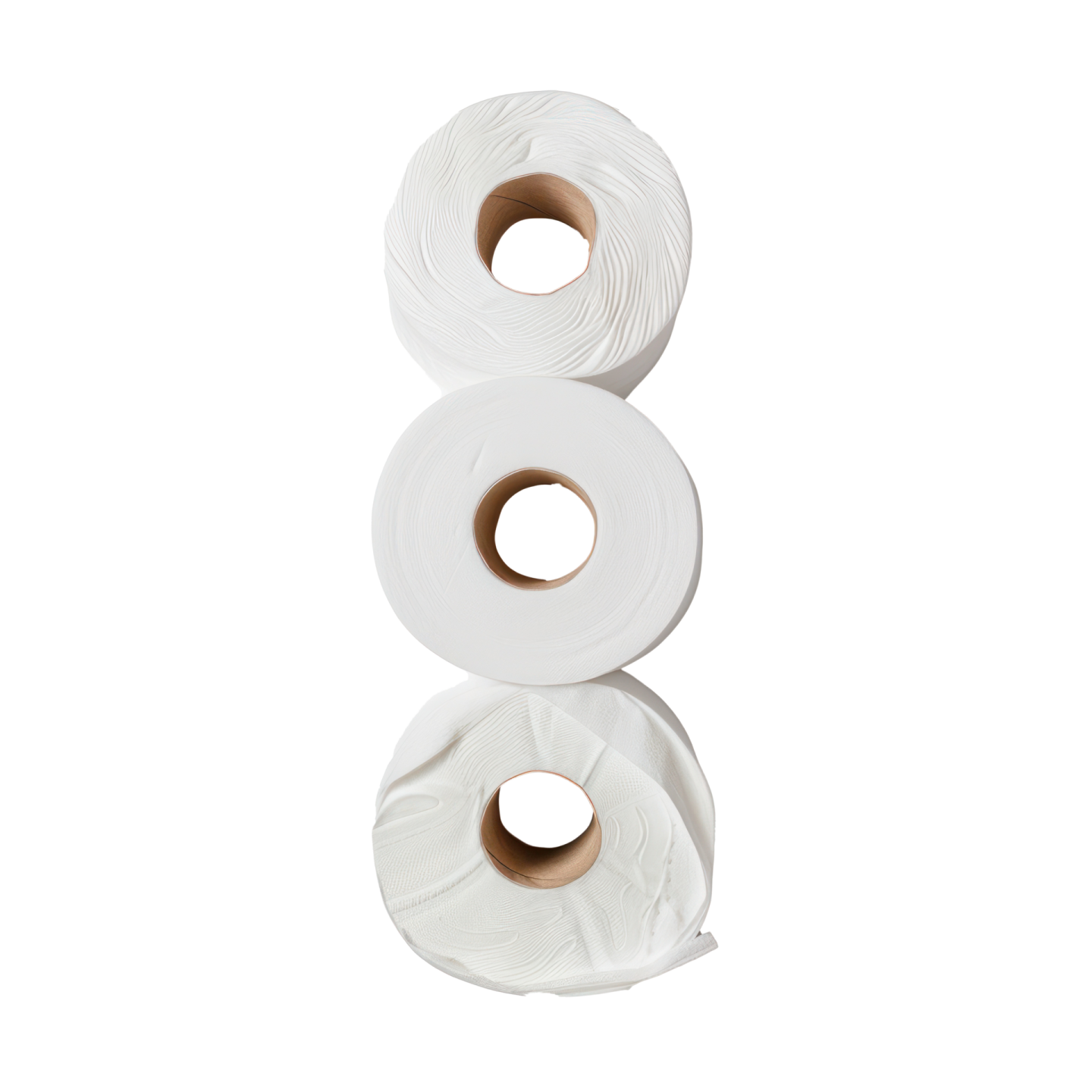 two rolls of toilet paper on a white background