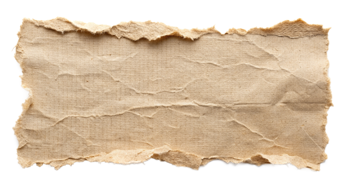 a piece of brown paper with torn edges