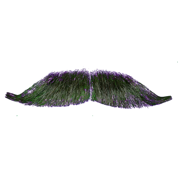a green mousto mustache on white background