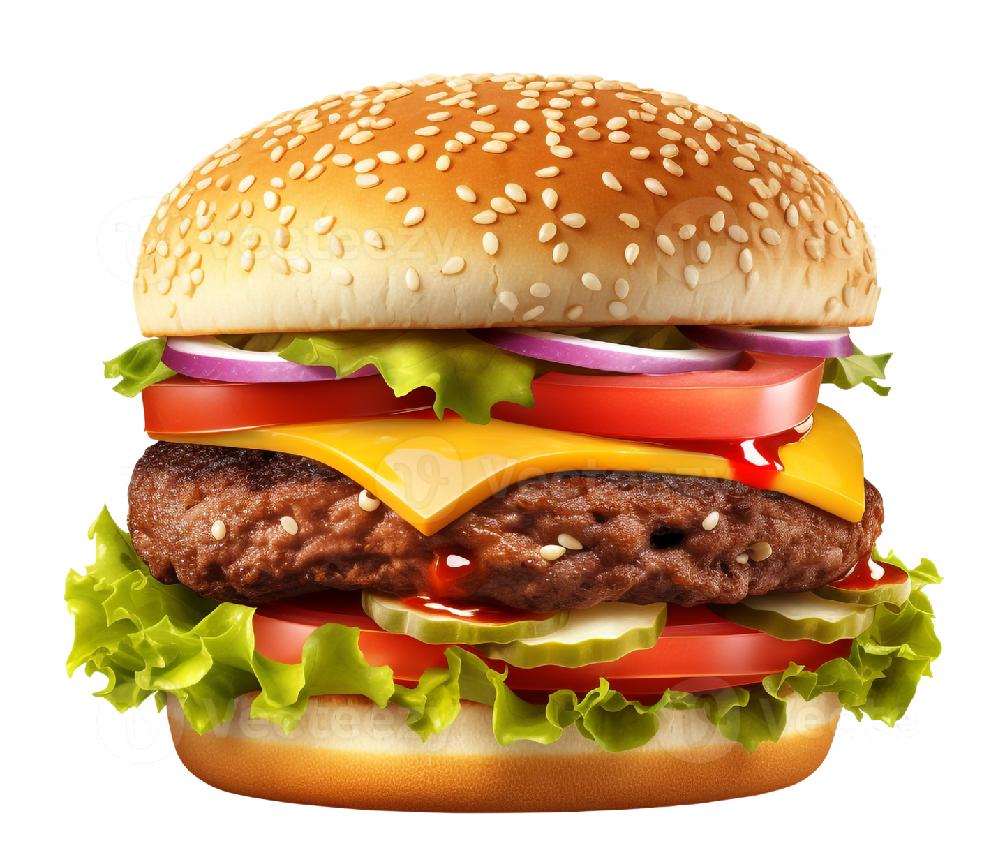 a hamburger on a white background