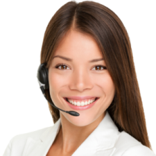 a woman wearing a headset and smiling