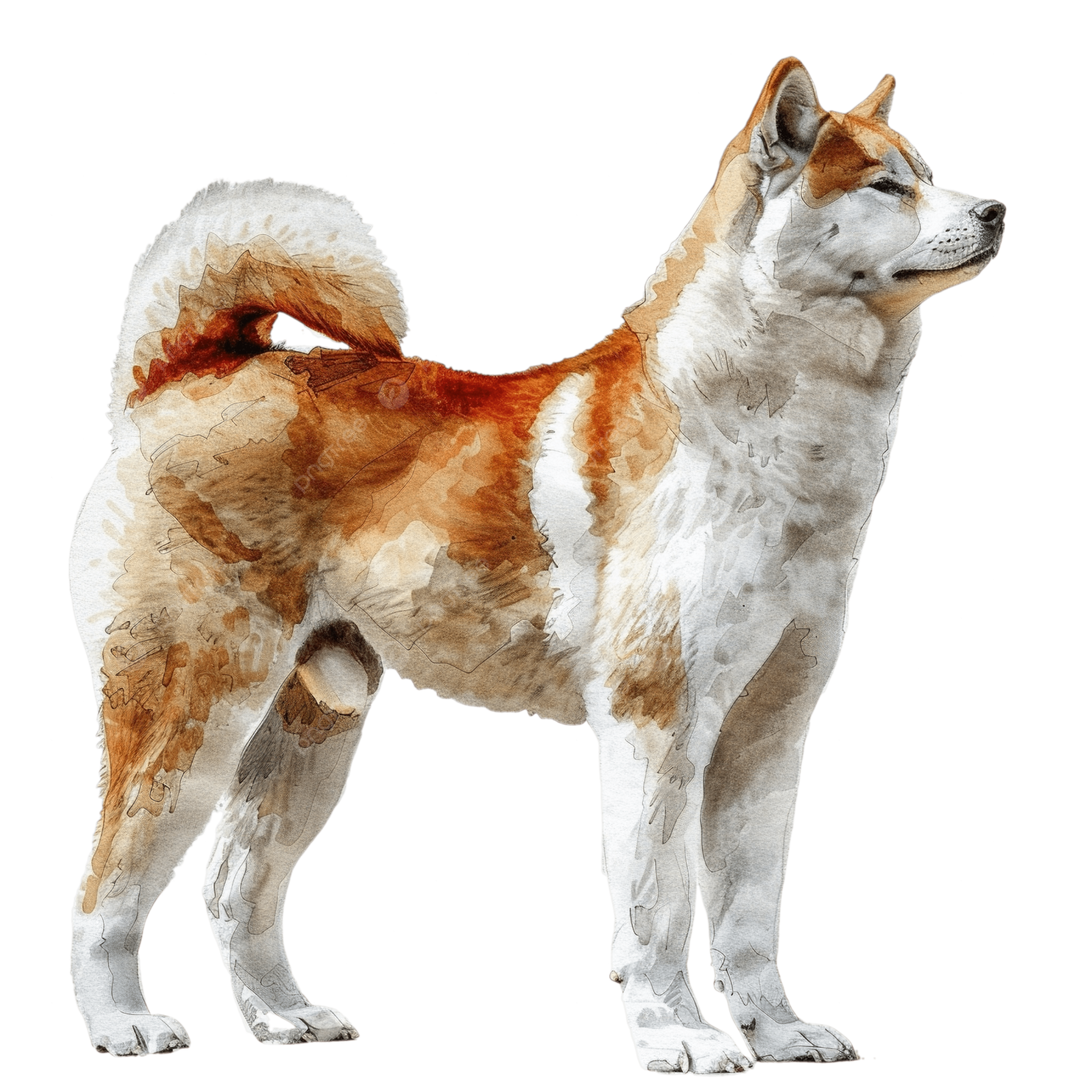 a painting of a dog on a white background