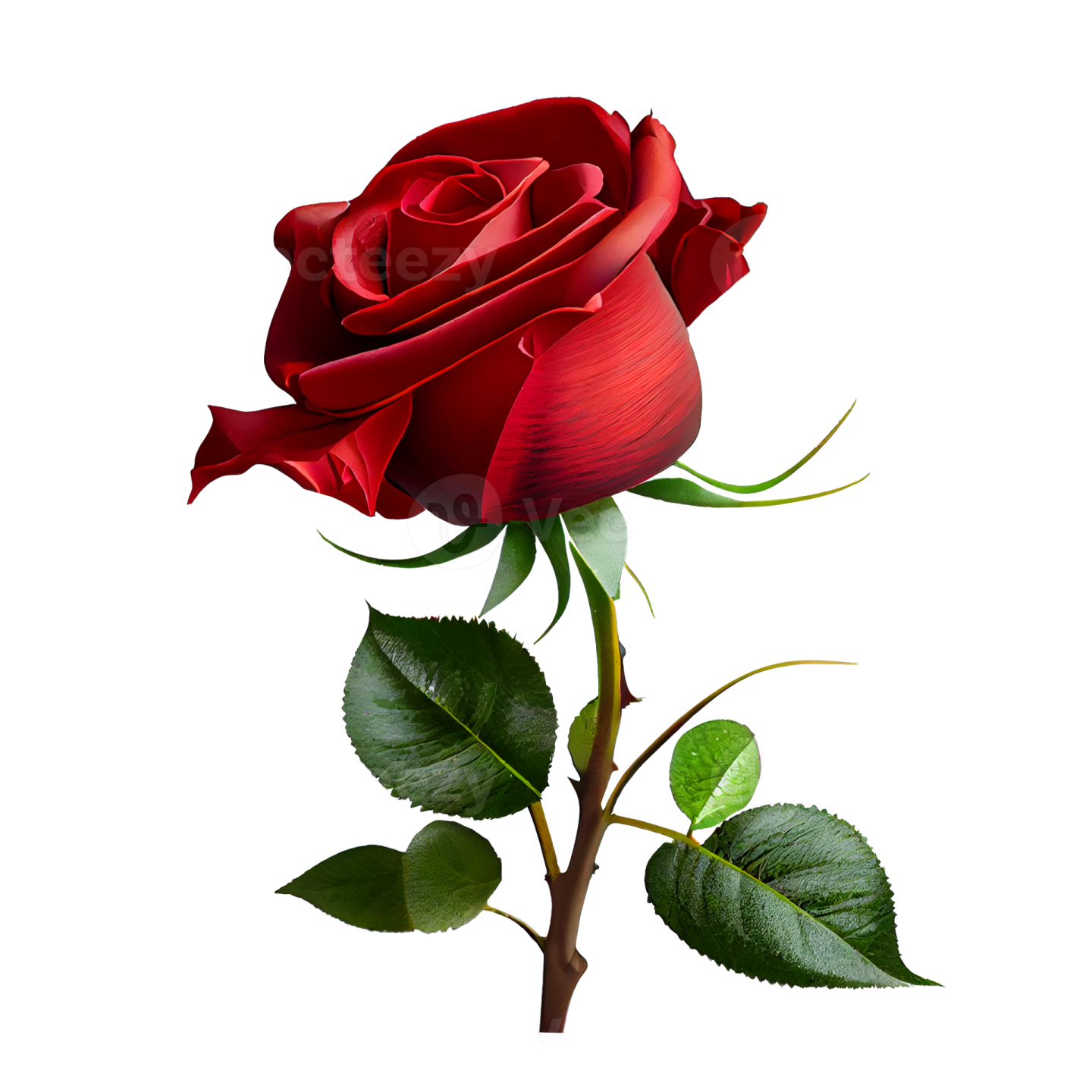 a single red rose on a white background
