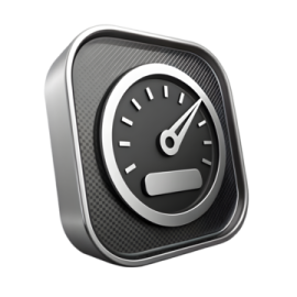 the speedometer icon on a white background