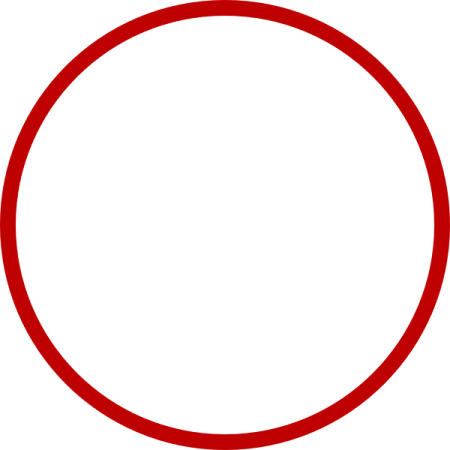 a red circle on a white background