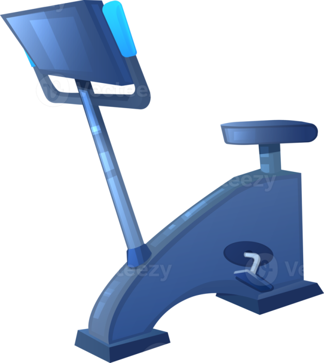 a blue exercise bike