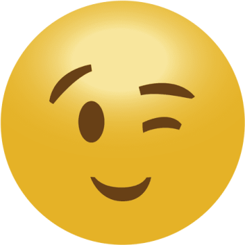 a smiley face with an open mouth