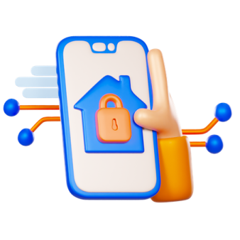 a hand holding a phone with a lock on it
