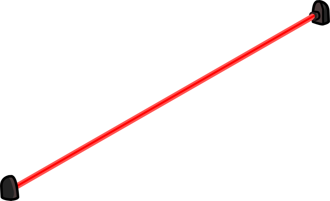 a red light saber on a white background
