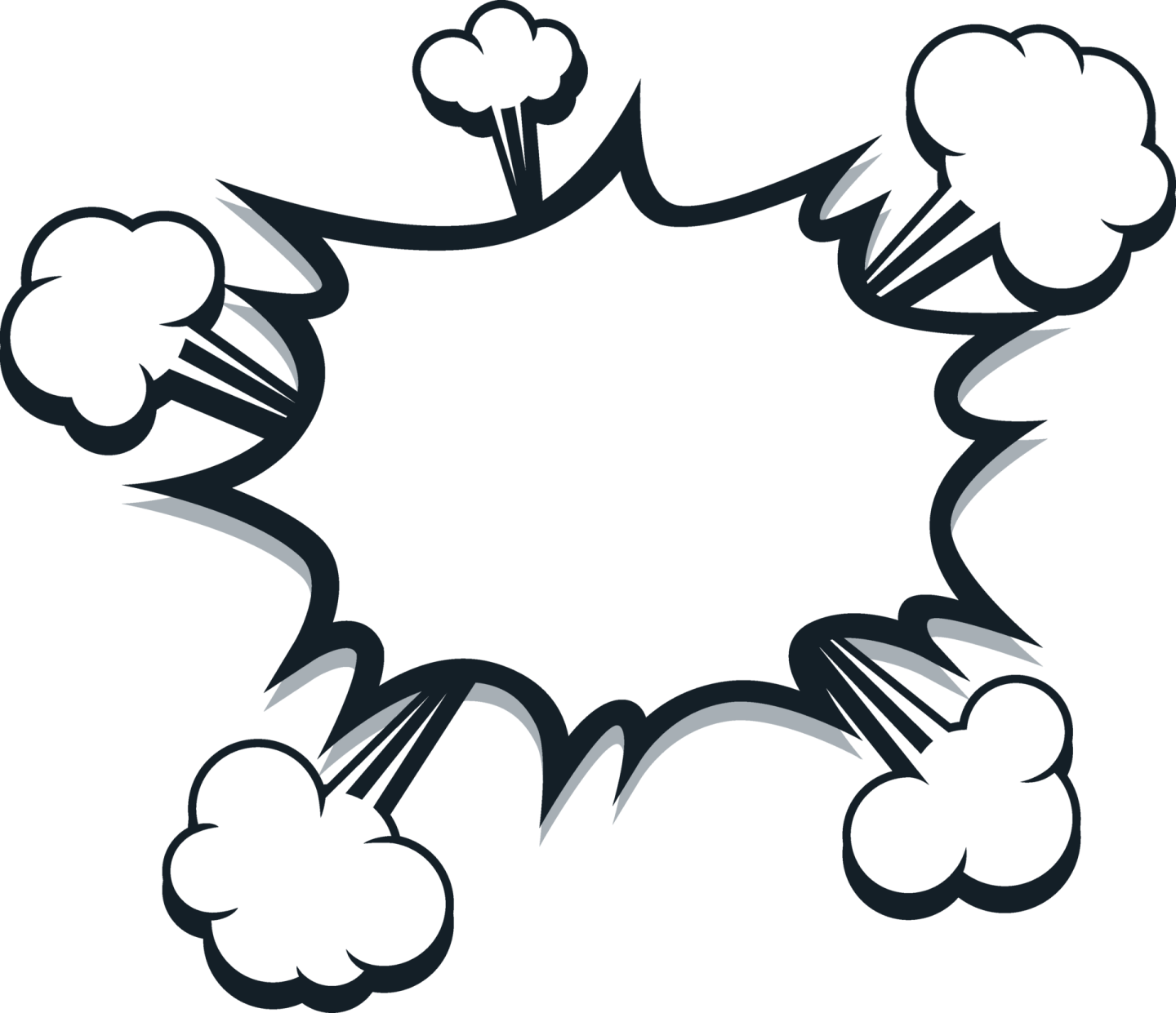 a black and white illustration of a comic explosion