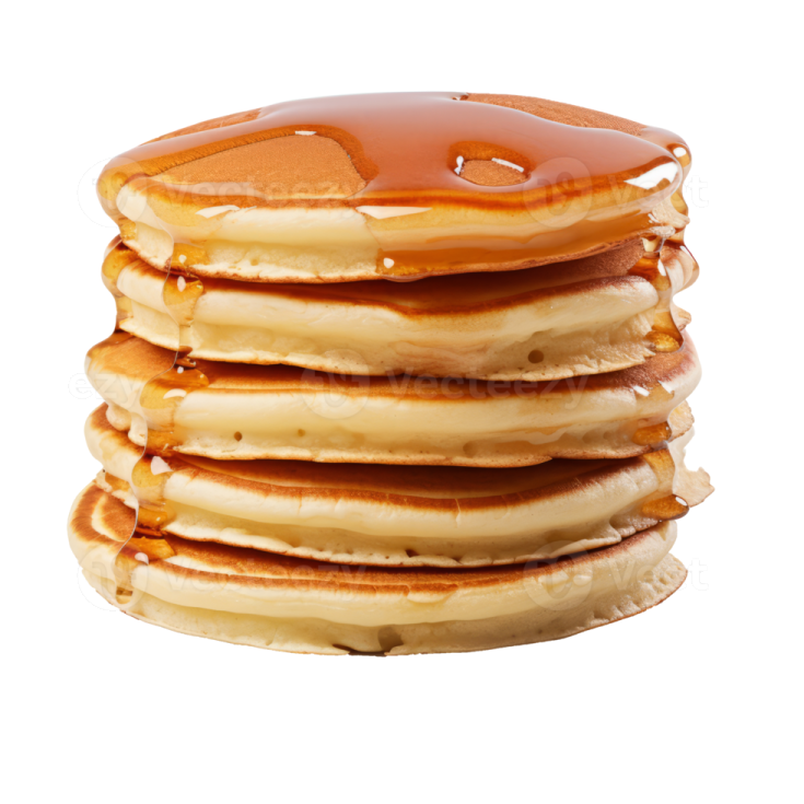 a stack of pancakes with syrup on top