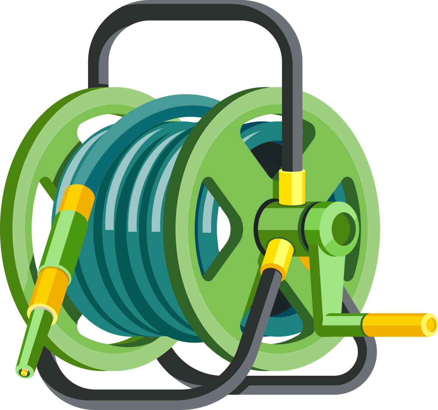 an illustration of a hose reel