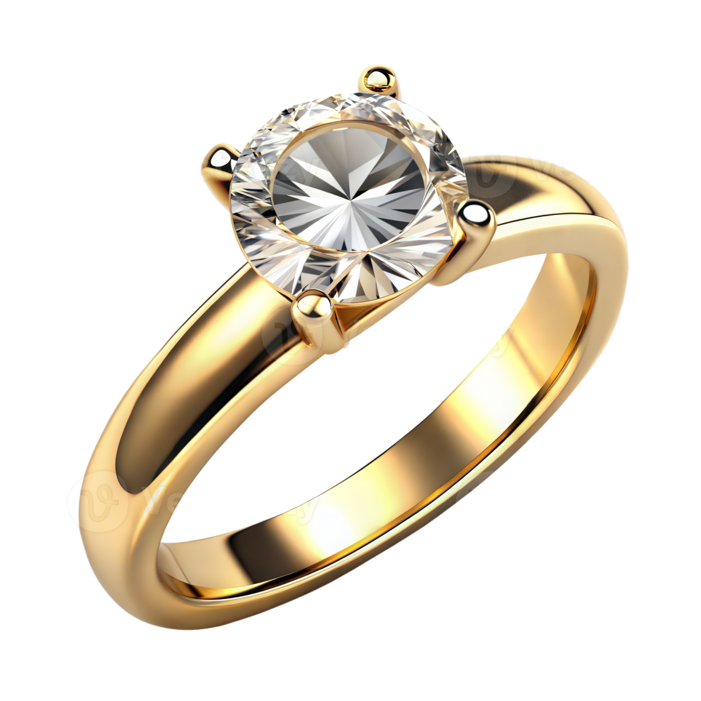 a yellow gold engagement ring with a diamond