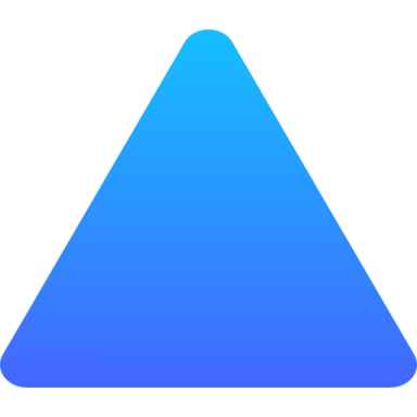 a blue triangle on a white background