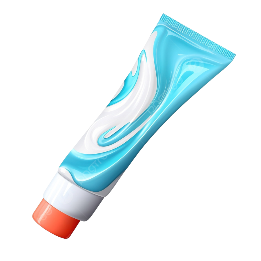 a tube of toothpas on a white background
