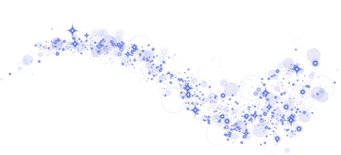 a white background with blue circles and stars
