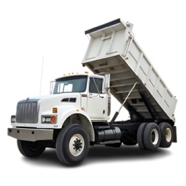 a dump truck on a white background