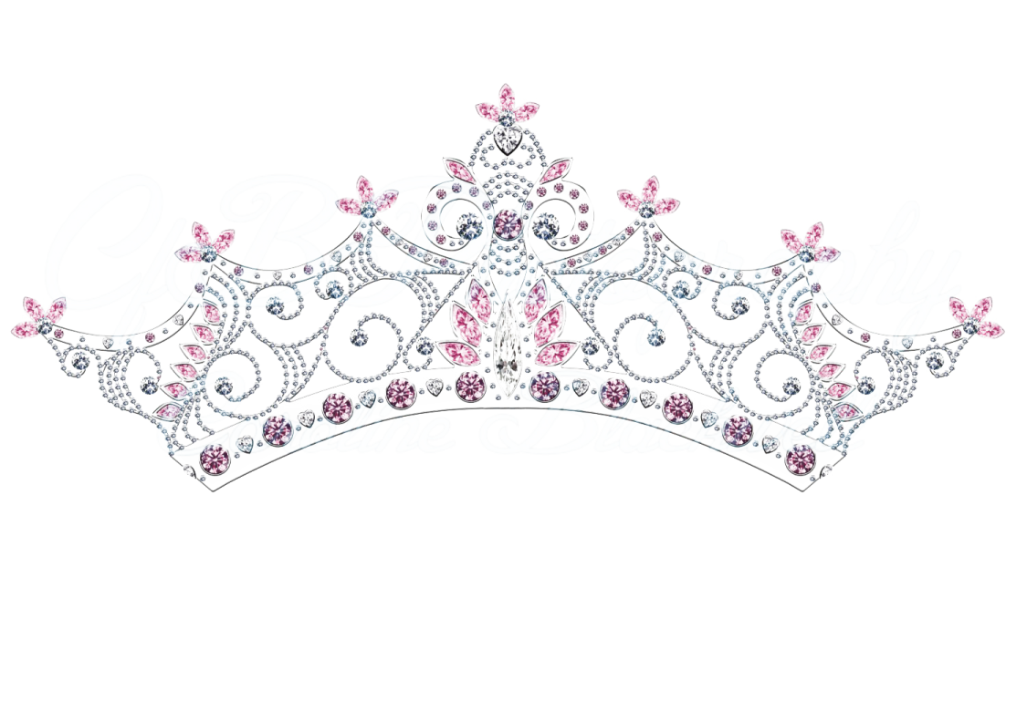 A tia with pink and blue crystals
