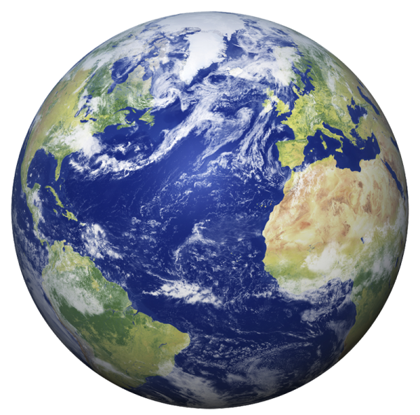 the earth with a white background