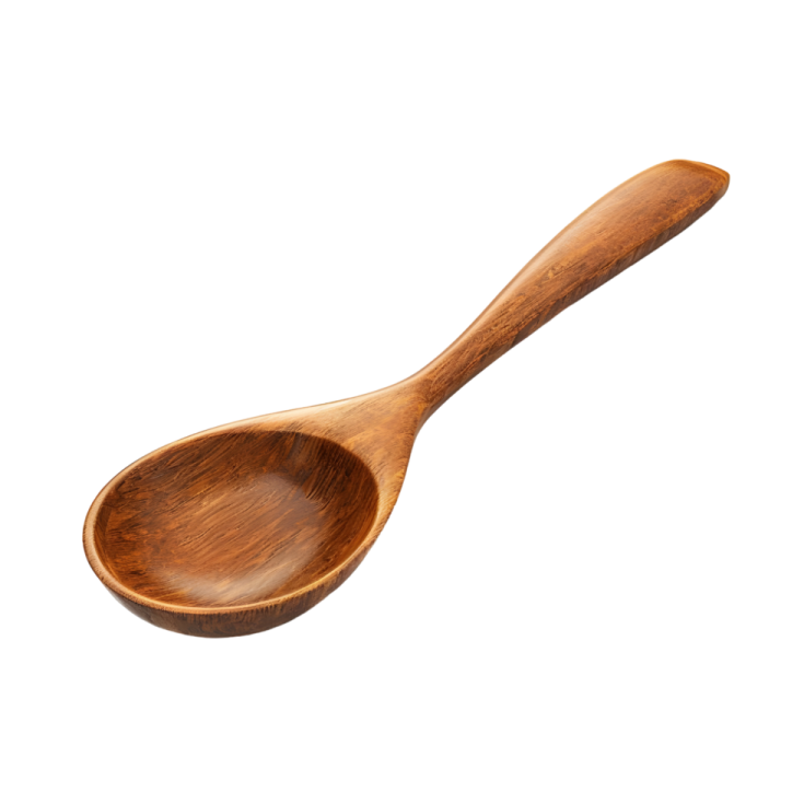 a wooden spoon on a white background