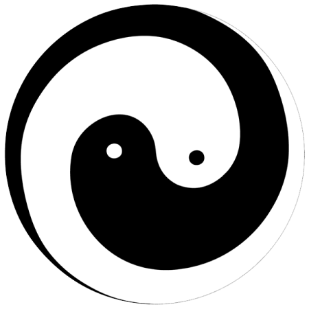 a black and white yin symbol