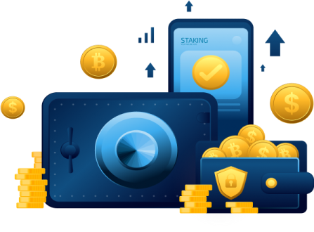 a smartphone with gold coins around it