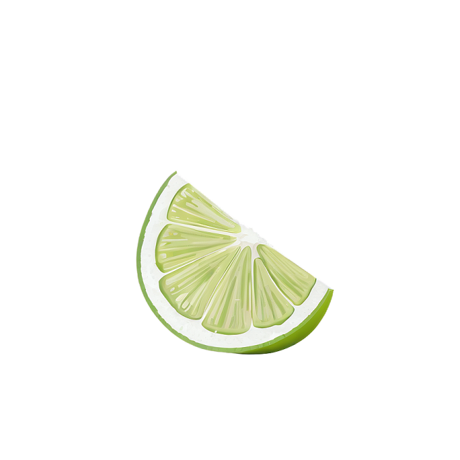 a slice of lime on a white background