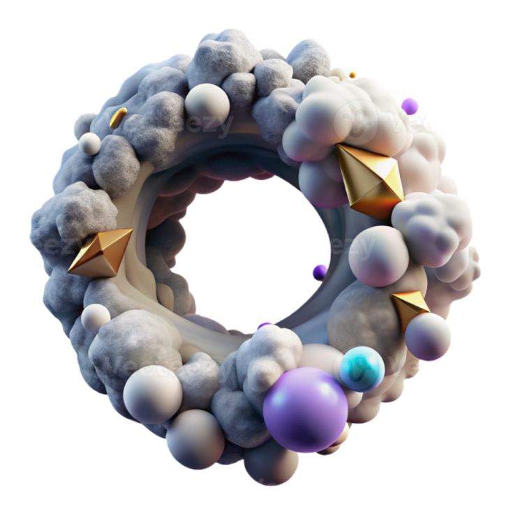a wreath made out of clouds and stars
