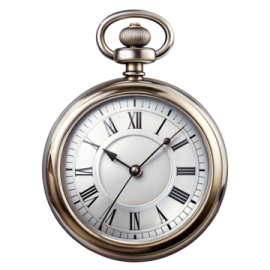 a gold pocket watch with roman nus