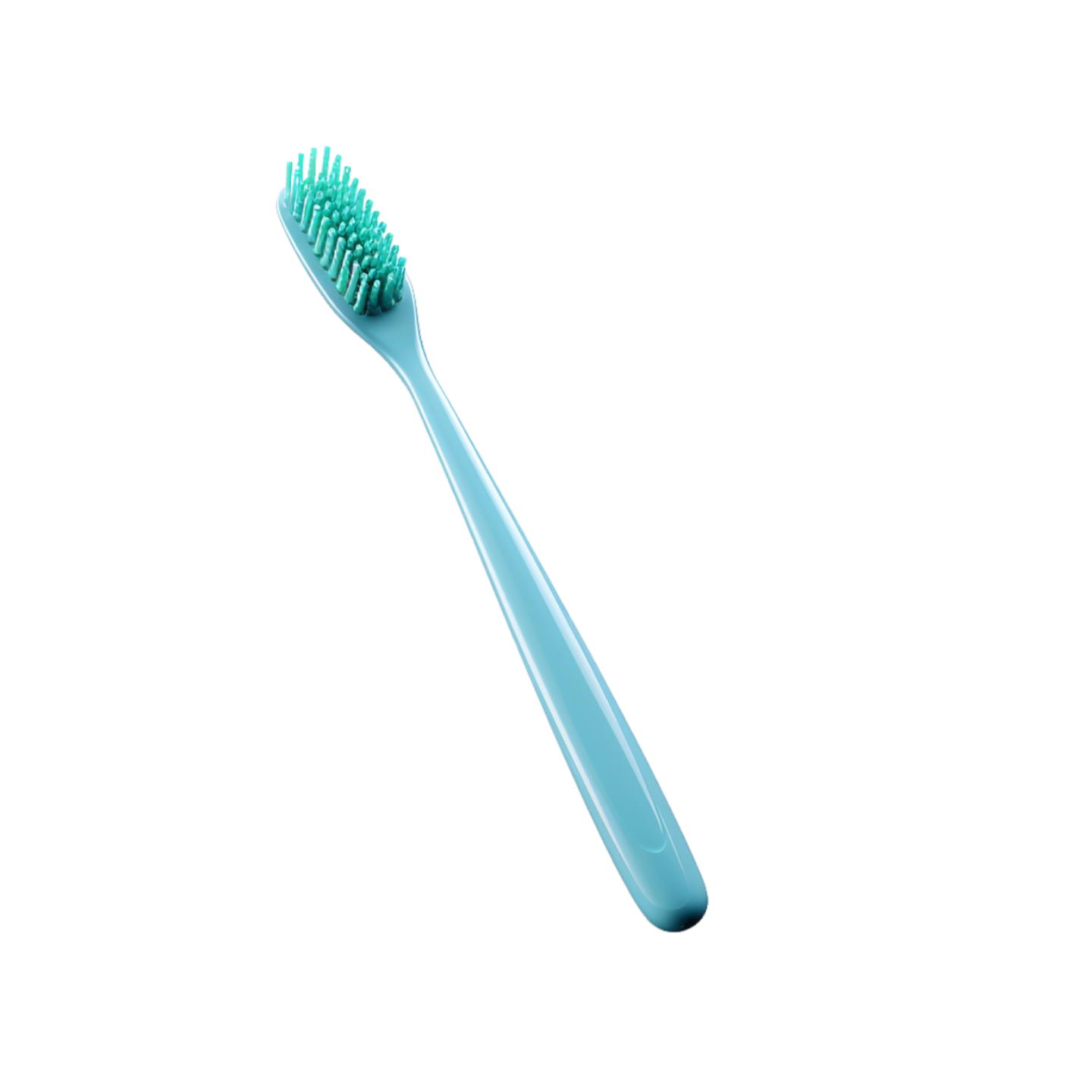 a blue toothbrush on a white background