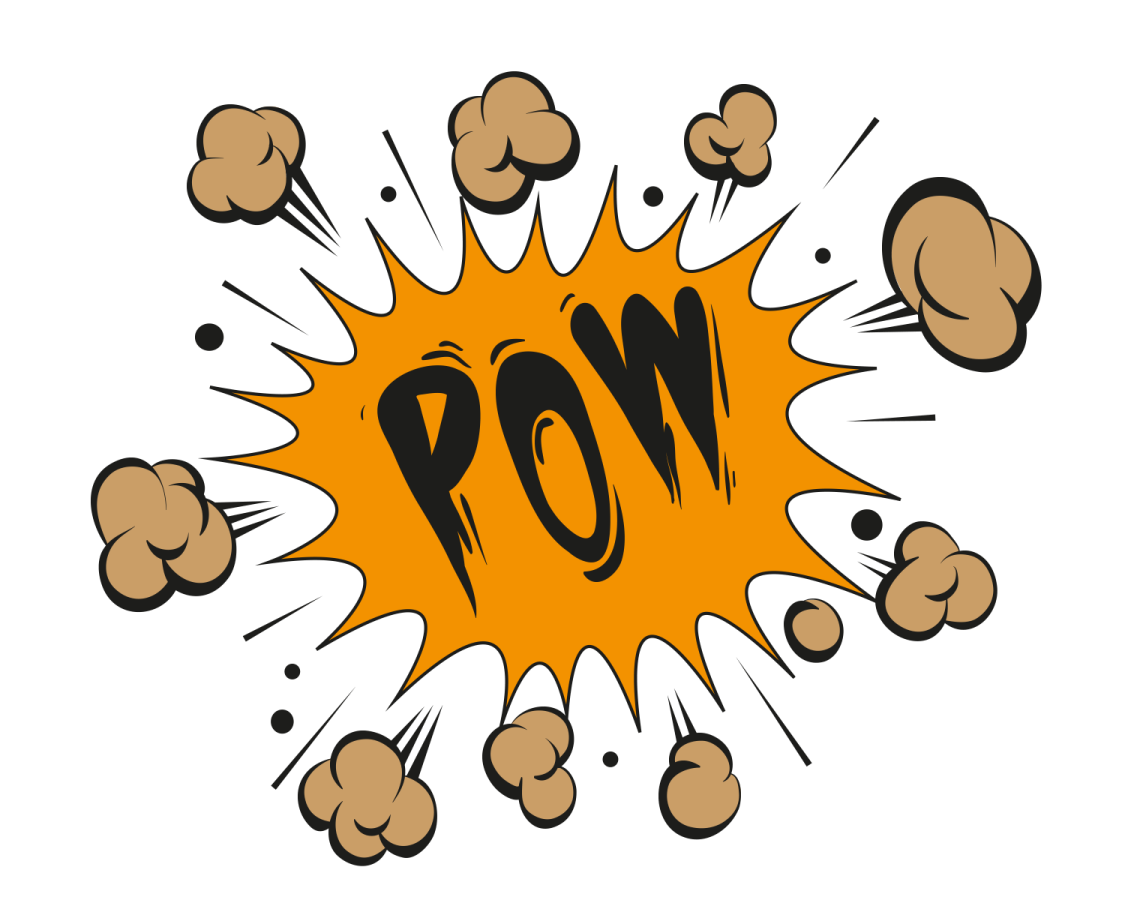 an orange explosion with the word no on it