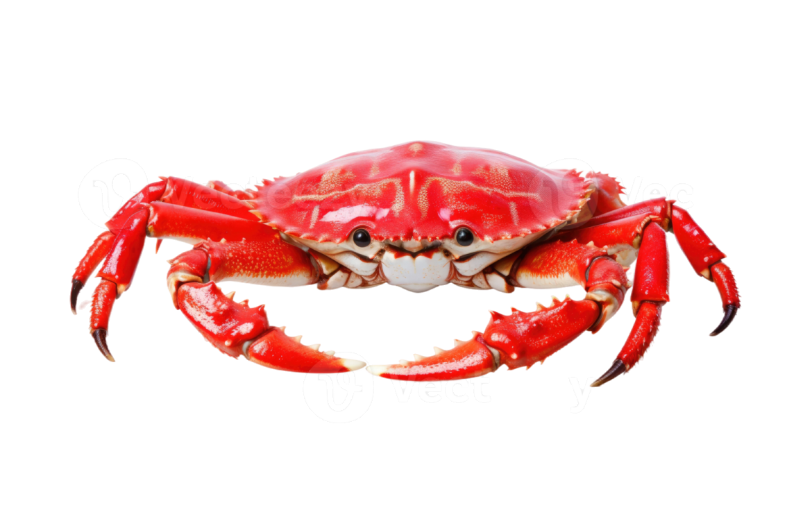 a red crab on white background