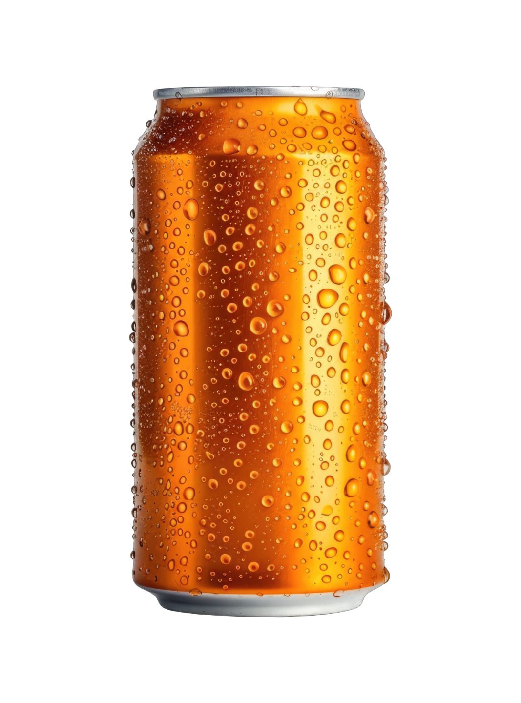 a can of beer with water droplets