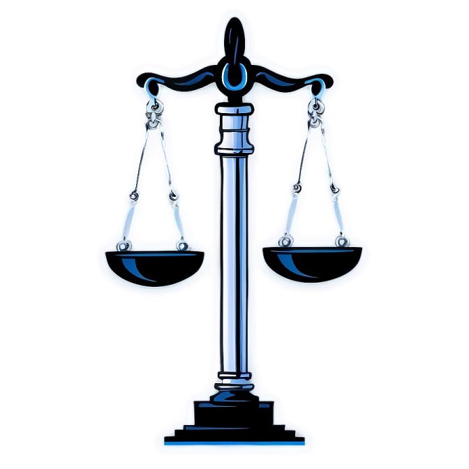 a scale of justice on a white background