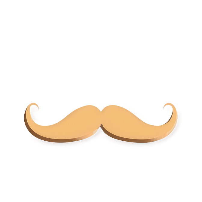 a golden mustache on a white background