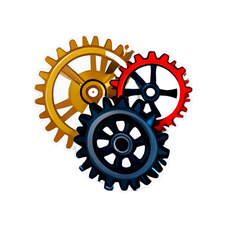two gears on a white background