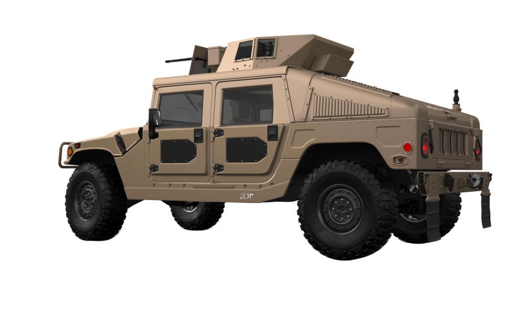 a military vehicle on a white background