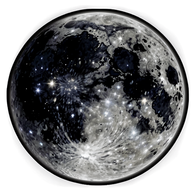 a full moon with stars in the sky