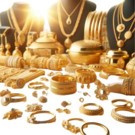 a pile of gold jewelry