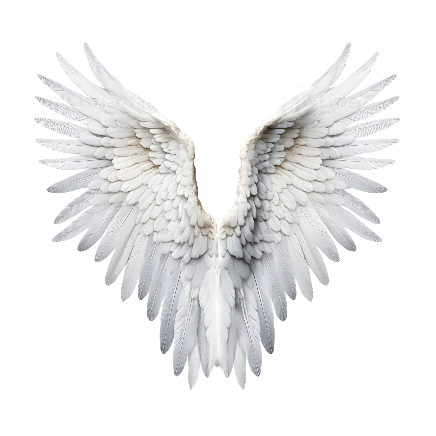 white wings on a white background