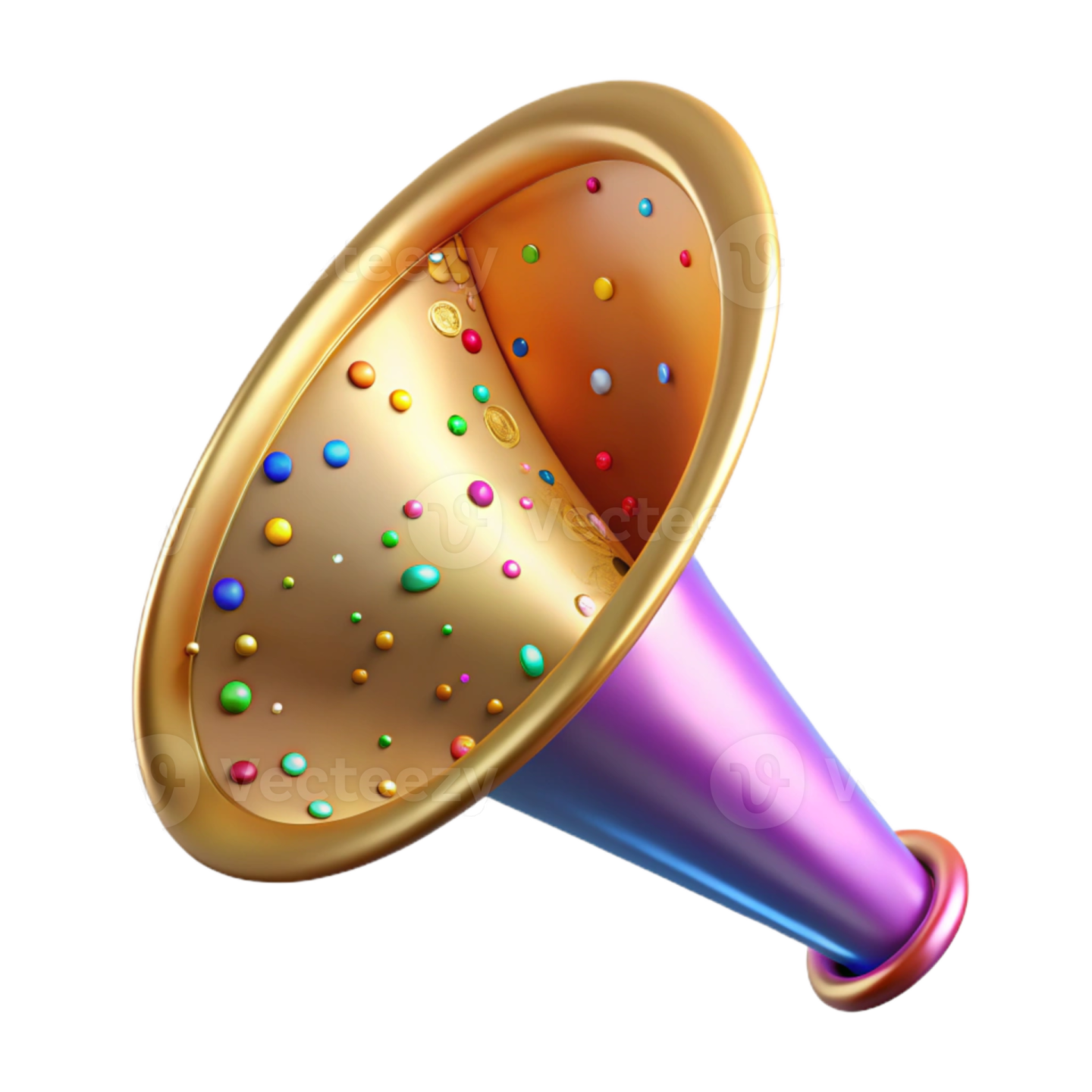 an illustration of a gold megaphone