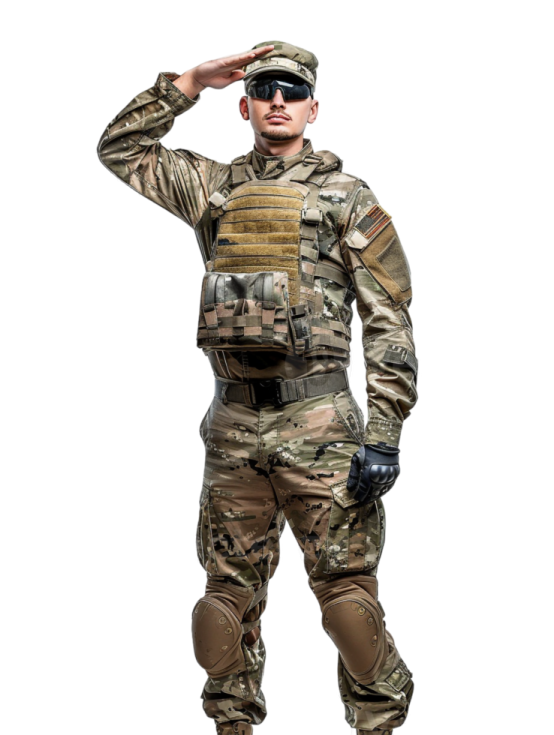 A man in military uniform sal stock photo