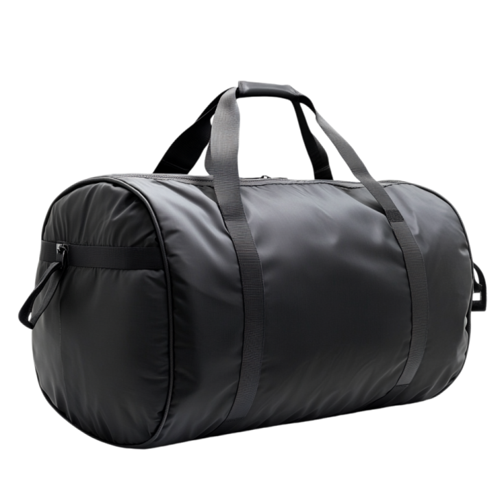 an image of a black duff bag