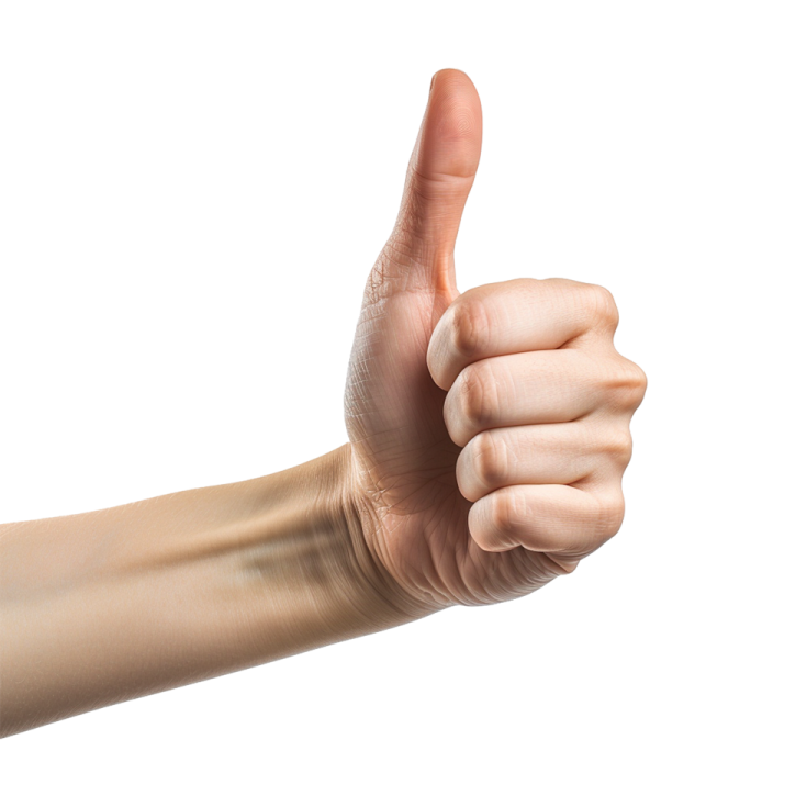 a person's hand giving a thumbs sign