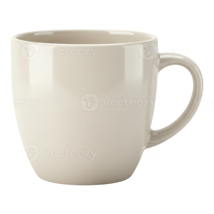 a white coffee mug with a handle