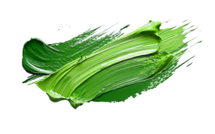 a green paint stroke on white background